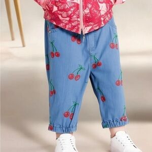 Cherry Print Kids chambray pants by Stella McCarthy kids